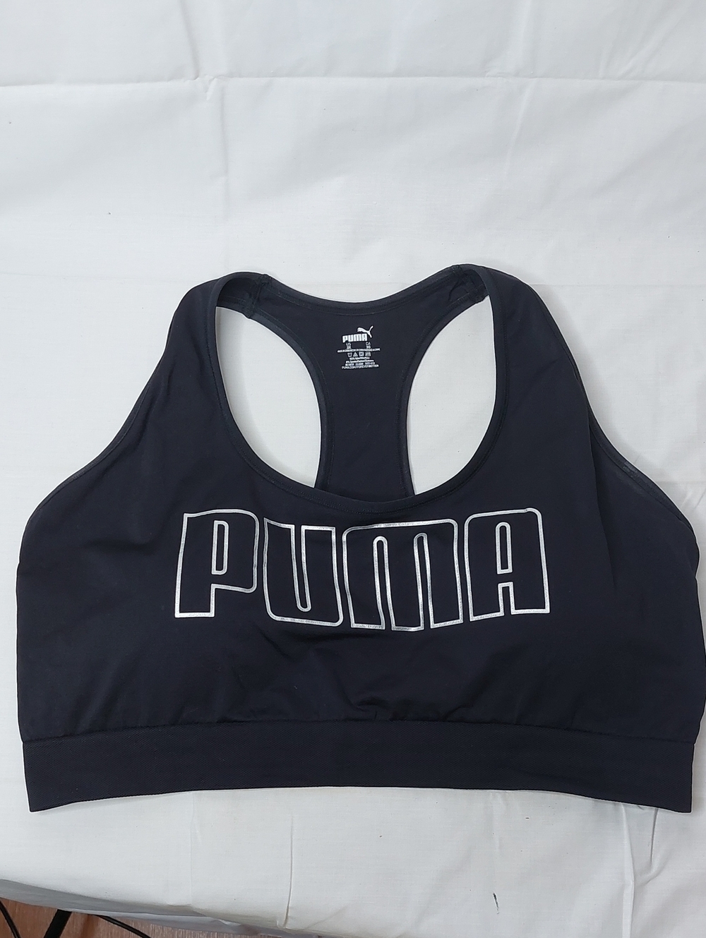 PUMA Black Logo Racerback Sports Bra